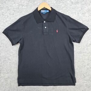 Polo Ralph Lauren Men's Black Knit Shirt‎ Size XL Custom Fit 100% Cotton Preppy